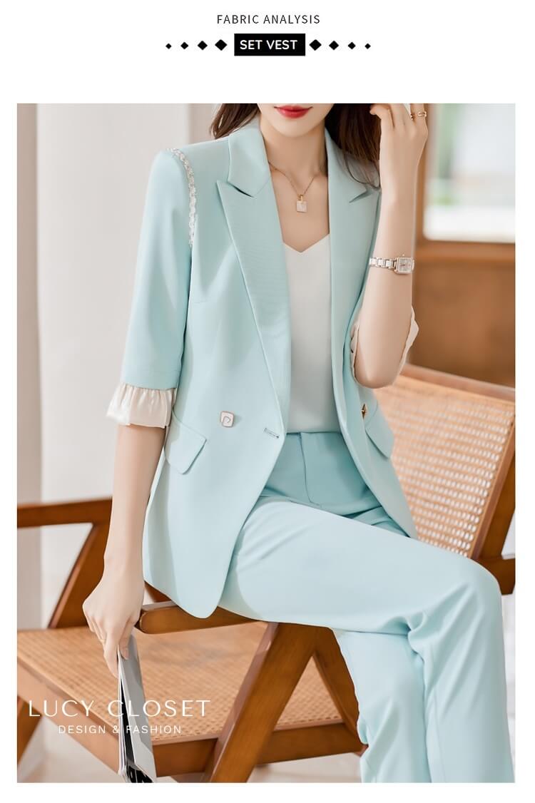 Áo vest blazer nữ Lucy màu xanh min L042XM (S -4XL) - Lucy Closet