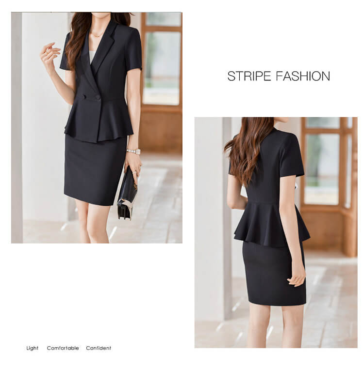 Đầm cổ vest đen nút kiểu lưới vai phong cách công sở thanh lịch CHIBEST  ADB97 - Tìm Voucher